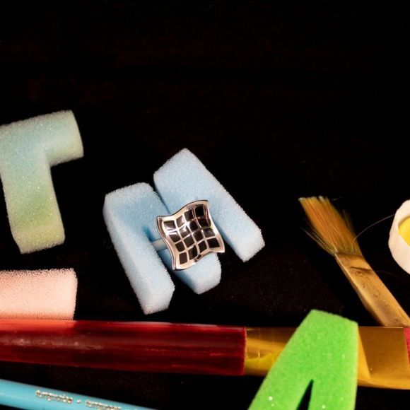 Stainless steel rings different size white blue - Picture 7 of 13